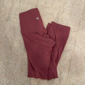 lululemon aligns 23’in pink leggings